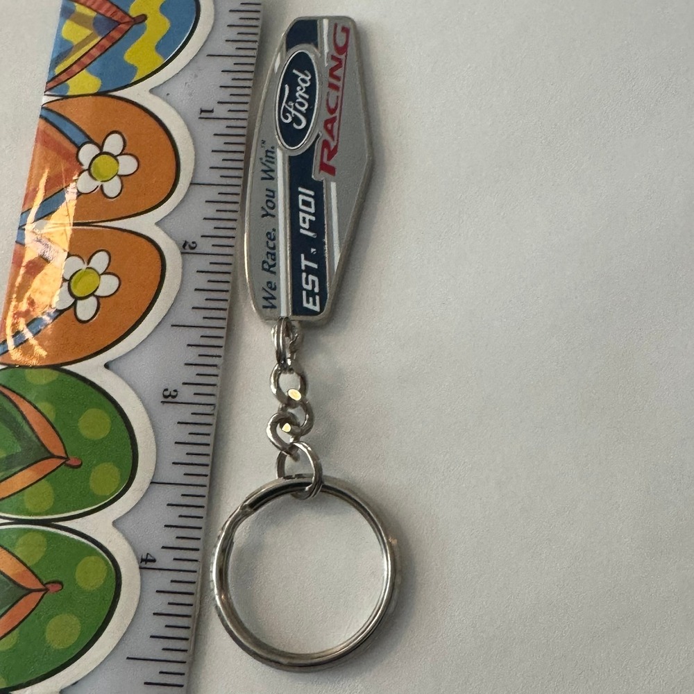 Ford Racing NASCAR Est 1901 Keychain We Race You Win Metal